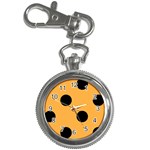 Polka Dots - Black on Pastel Orange Key Chain Watch
