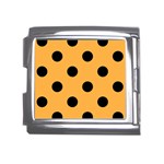 Polka Dots - Black on Pastel Orange Mega Link Italian Charm (18mm)