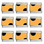Polka Dots - Black on Pastel Orange 9mm Italian Charm (9 pack)