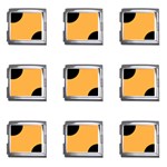 Polka Dots - Black on Pastel Orange Mega Link Italian Charm (9 pack)