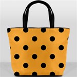 Polka Dots - Black on Pastel Orange Bucket Bag