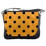 Polka Dots - Black on Pastel Orange Messenger Bag