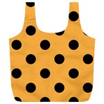 Polka Dots - Black on Pastel Orange Full Print Recycle Bag (XL)