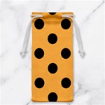 Polka Dots - Black on Pastel Orange Jewelry Bag