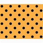 Polka Dots - Black on Pastel Orange Collage 8  x 10 