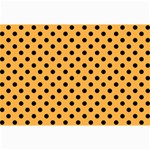 Polka Dots - Black on Pastel Orange Collage 12  x 18 