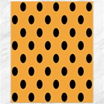 Polka Dots - Black on Pastel Orange Canvas 11  x 14 