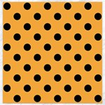 Polka Dots - Black on Pastel Orange Canvas 12  x 12 