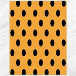 Polka Dots - Black on Pastel Orange Canvas 12  x 16 