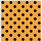 Polka Dots - Black on Pastel Orange Canvas 16  x 16 