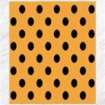 Polka Dots - Black on Pastel Orange Canvas 20  x 24 