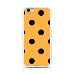 Polka Dots - Black on Pastel Orange Apple iPhone 6/6S Silicone Case (Transparent)