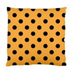 Polka Dots - Black on Pastel Orange Standard Cushion Case (Two Sides)