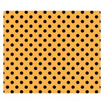 Polka Dots - Black on Pastel Orange Double Sided Flano Blanket (Small)