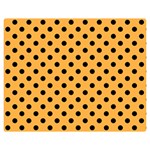 Polka Dots - Black on Pastel Orange Double Sided Flano Blanket (Medium)