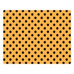 Polka Dots - Black on Pastel Orange Double Sided Flano Blanket (Large)