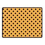 Polka Dots - Black on Pastel Orange Fleece Blanket (Small) (One Side)