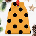 Polka Dots - Black on Pastel Orange Bell Ornament (Two Sides)