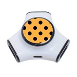 Polka Dots - Black on Pastel Orange Portable USB Hub (One Side)