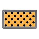 Polka Dots - Black on Pastel Orange Memory Card Reader (Mini)