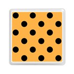 Polka Dots - Black on Pastel Orange Memory Card Reader with Storage (Square)