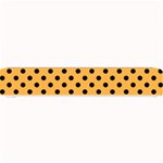Polka Dots - Black on Pastel Orange Small Bar Mat