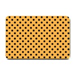 Polka Dots - Black on Pastel Orange Small Doormat