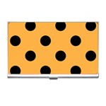 Polka Dots - Black on Pastel Orange Business Card Holder