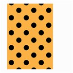 Polka Dots - Black on Pastel Orange Large Garden Flag (Two Sides)