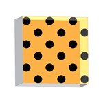 Polka Dots - Black on Pastel Orange 4 x 4  Acrylic Photo Block