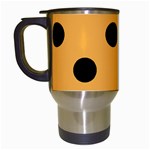 Polka Dots - Black on Pastel Orange Travel Mug (Black)