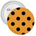 Polka Dots - Black on Pastel Orange 3  Button