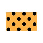 Polka Dots - Black on Pastel Orange Sticker (Rectangular)