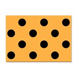 Polka Dots - Black on Pastel Orange Sticker A4 (10 pack)