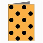 Polka Dots - Black on Pastel Orange Greeting Cards (Pkg of 8)