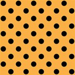 Polka Dots - Black on Pastel Orange ScrapBook Page 8  x 8 