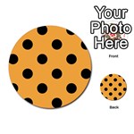 Polka Dots - Black on Pastel Orange Multi-purpose Cards (Round)