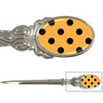 Polka Dots - Black on Pastel Orange Letter Opener