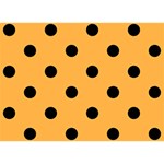 Polka Dots - Black on Pastel Orange Birthday Cake 3D Greeting Card (7x5)
