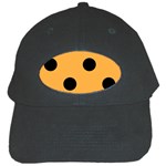 Polka Dots - Black on Pastel Orange Black Cap