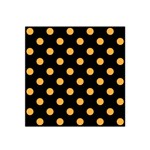 Polka Dots - Pastel Orange on Black Satin Bandana Scarf