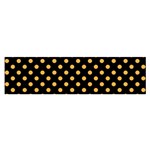 Polka Dots - Pastel Orange on Black Satin Scarf (Oblong)