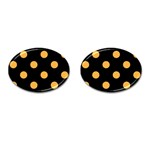 Polka Dots - Pastel Orange on Black Cufflinks (Oval)