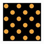 Polka Dots - Pastel Orange on Black Medium Glasses Cloth (2 Sides)