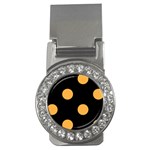 Polka Dots - Pastel Orange on Black Money Clip (CZ)