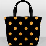 Polka Dots - Pastel Orange on Black Bucket Bag