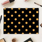 Polka Dots - Pastel Orange on Black Cosmetic Bag (XL)