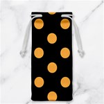 Polka Dots - Pastel Orange on Black Jewelry Bag