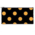Polka Dots - Pastel Orange on Black Pencil Case