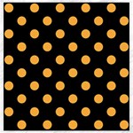 Polka Dots - Pastel Orange on Black Canvas 16  x 16 